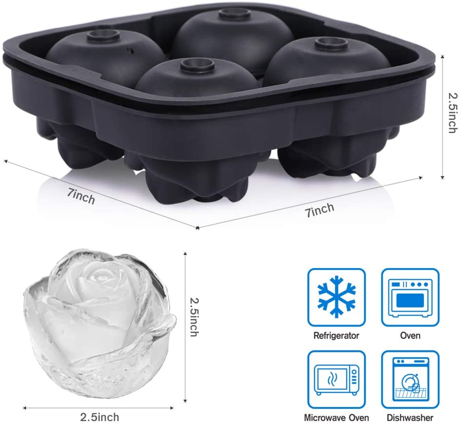 Silicone Ice Cube Mould And Tray Rose