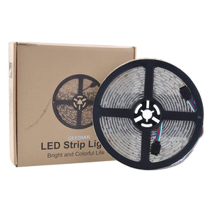 LED RGB Strip 5m with remote control 5050 SMD self-adhesive dimmable extendable cuttable with memory