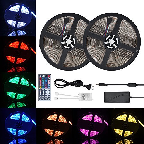 Waterproof LED Strip Lights 32.8ft (10m) RGB 300LEDs Color Changing 5050 Dimmable