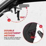 GEEDIAR Rear View Mirror Clear View with 1.65"-2" Adjustable Low Profile Clamp Compatible with Pioneer