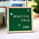 GEEDIAR Changeable Letter Board 10’’ X 10’’, Felt Message Board Include 322 Letters and Wooden Frame