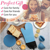 GEEDIAR Resistant Kitchen Heat Resistant Oven Mitts and Pot Holders Sets with Mini Grip Mittens,Protecting Hands