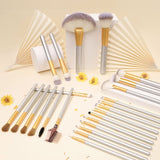 GEEDIAR 24pcs Premium Cosmetic Makeup Brush Set for Foundation Blending Blush Concealer Eye Shadow